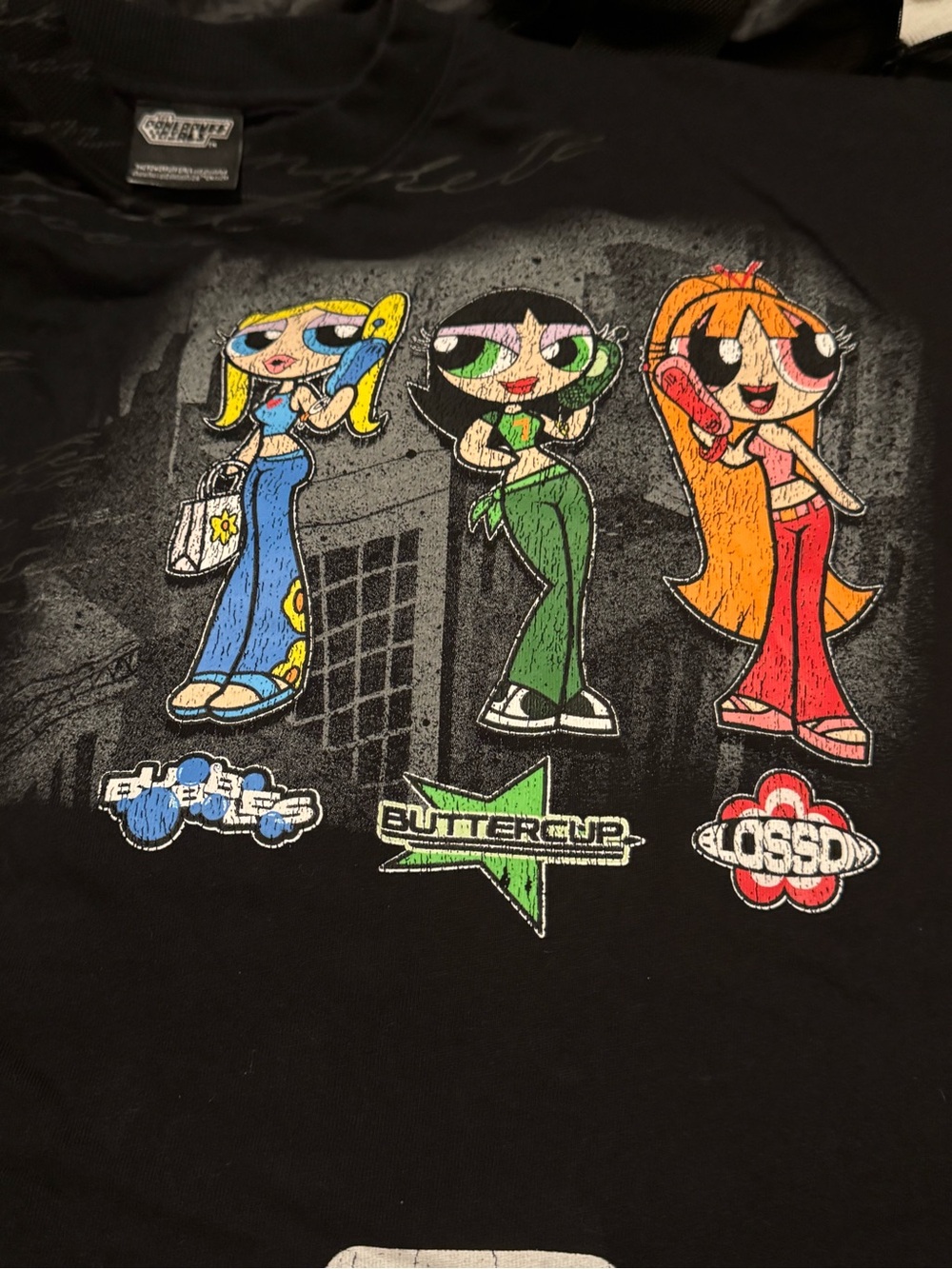 Civil Regime x Powerpuff Girls Graphic Tee with Blue, Green, Orange Characters